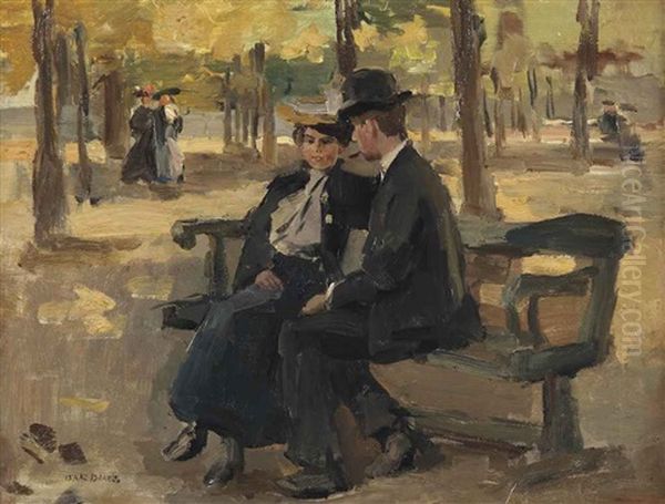 An Afternoon In The Bois De Boulogne, Paris Oil Painting by Isaac Lazarus Israels