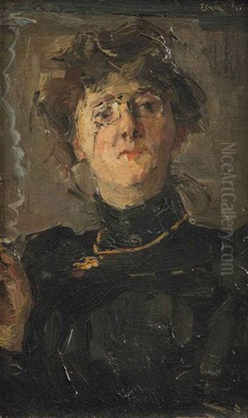 Portrait Of The Artist Therese Van Duyll-schwartze Oil Painting by Isaac Lazarus Israels