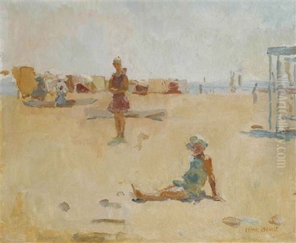 Bathers On The Beach Of Viareggio, Italy Oil Painting by Isaac Lazarus Israels