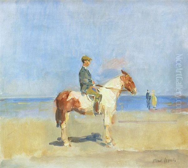Horseman On The Beach Oil Painting by Isaac Lazarus Israels