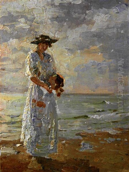 Dame Am Strand Oil Painting by Isaac Lazarus Israels