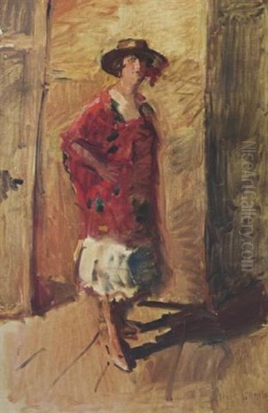 Portrait Of An Actress In A Hat Oil Painting by Isaac Lazarus Israels