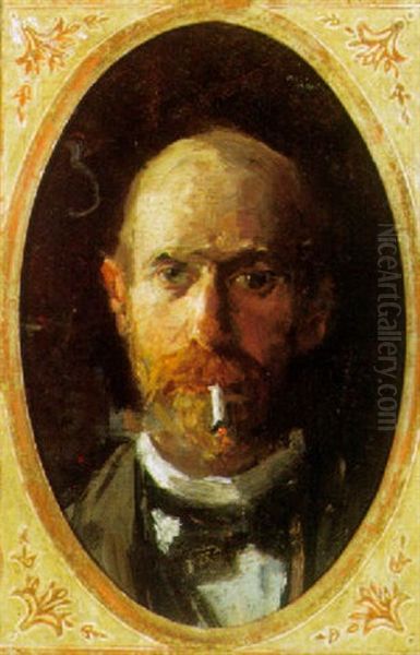 Zelfportret Met Sigaret Oil Painting by Isaac Lazarus Israels