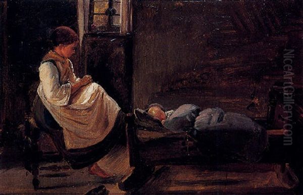 Interior Scene Oil Painting by Isaac Lazarus Israels