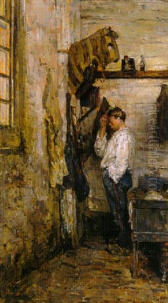 Het Toilet Van De Militair Oil Painting by Isaac Lazarus Israels