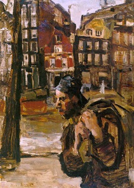Kolensjouwer Op De Prinsengracht Oil Painting by Isaac Lazarus Israels