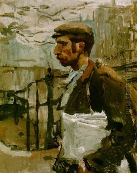 The Newspaper Seller Oil Painting by Isaac Lazarus Israels