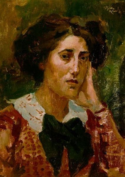 A Portrait Of Juliette Van Buuren-polak Oil Painting by Isaac Lazarus Israels