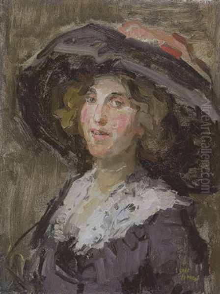 Portret Van Een Jonge Dame Met Hoed Oil Painting by Isaac Lazarus Israels