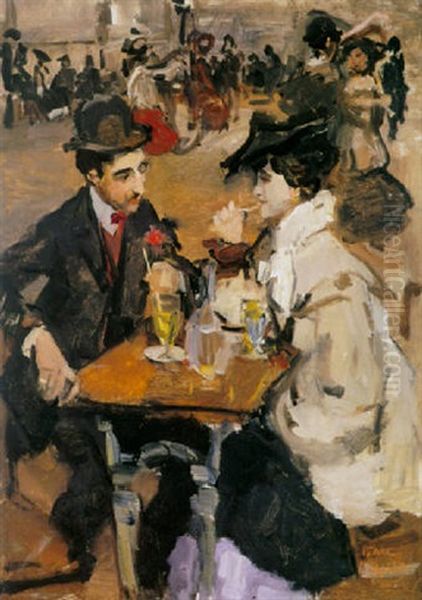 Moulin Dela Galette Oil Painting by Isaac Lazarus Israels