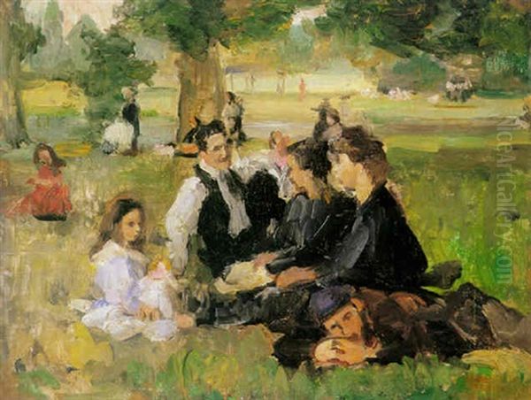 A Sunday Afternnon In The Bois De Boulogne Oil Painting by Isaac Lazarus Israels