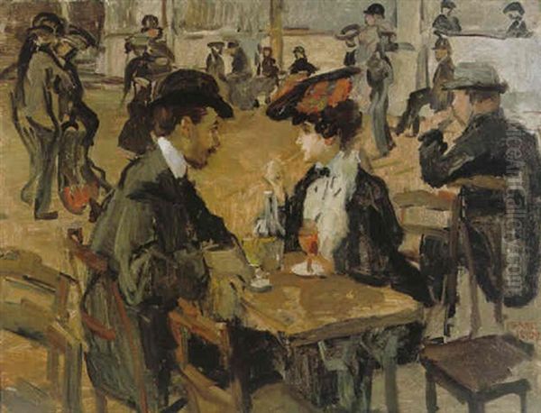 Cafe Dansant, Moulin De La Galette Oil Painting by Isaac Lazarus Israels