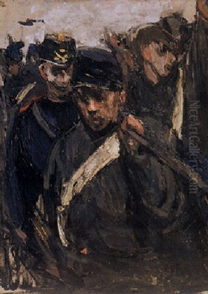 De Kolonialen Oil Painting by Isaac Lazarus Israels