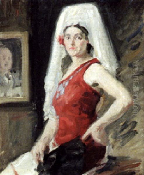 Portrait Of A Spanish Senora Oil Painting by Isaac Lazarus Israels