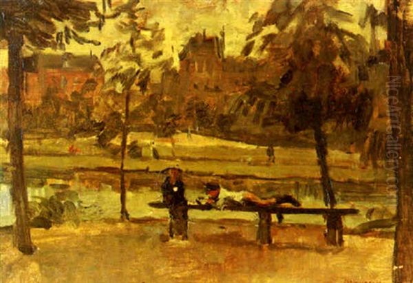 In Het Oosterpark Oil Painting by Isaac Lazarus Israels