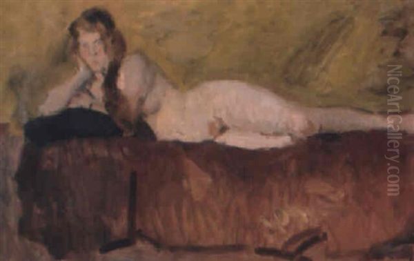 Liggande Akt Oil Painting by Isaac Lazarus Israels