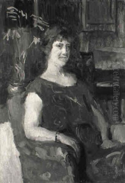 Portrait Of A Red-haired Woman Oil Painting by Isaac Lazarus Israels