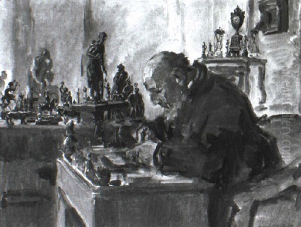 Der Kunstsammler Oil Painting by Isaac Lazarus Israels