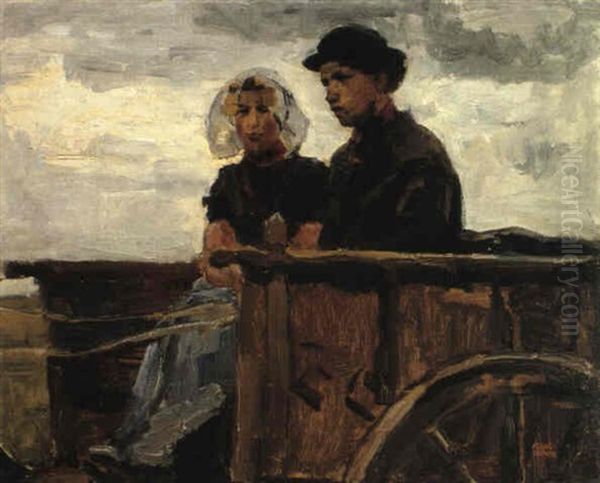 Couple In A Carriage Oil Painting by Isaac Lazarus Israels