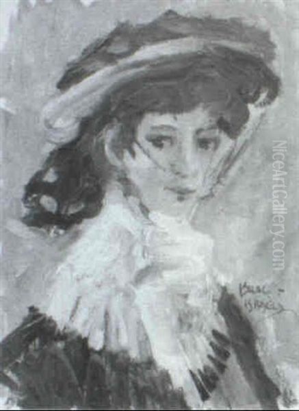 Young Girl In A Bonnet Oil Painting by Isaac Lazarus Israels