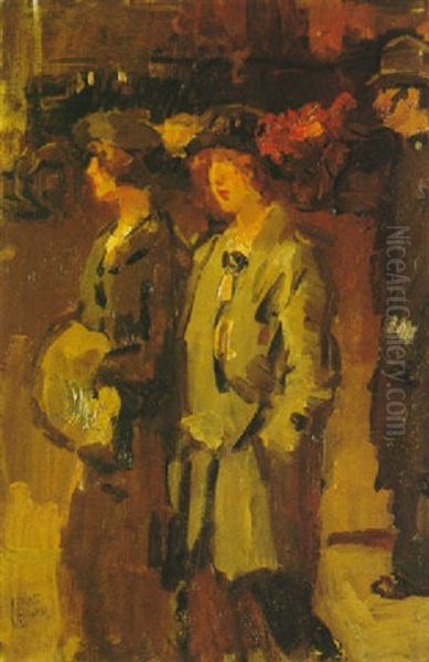 West-end Girls Oil Painting by Isaac Lazarus Israels