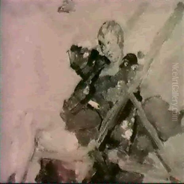 An Elegant Lady On A Beach- Chair Oil Painting by Isaac Lazarus Israels