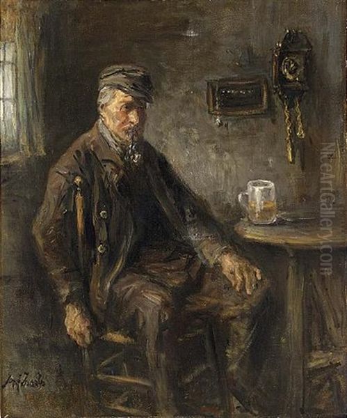 A Moment Of Rest Oil Painting by Jozef Israels
