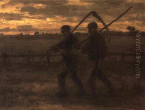 Figures In The Field Oil Painting by Jozef Israels