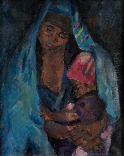 Mutter Mit Kind Oil Painting by Ernst Isselmann