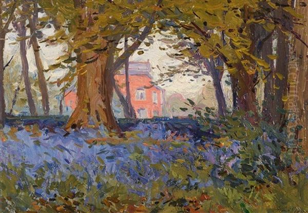 Bluebells, Belvoir Park Oil Painting by Hans (Jean) Iten