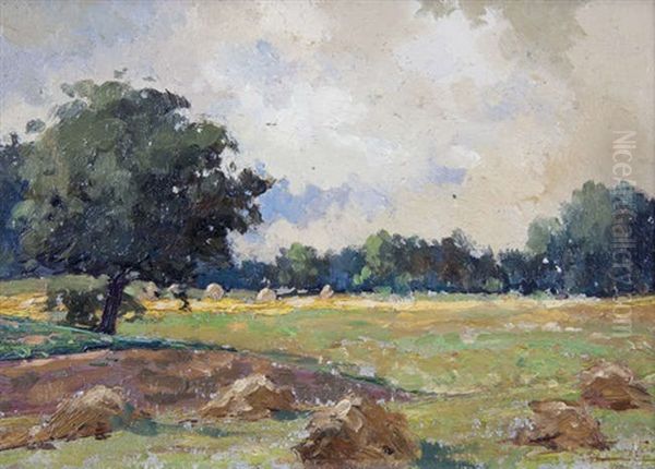 The Hayfield, Belvoir Park Oil Painting by Hans (Jean) Iten