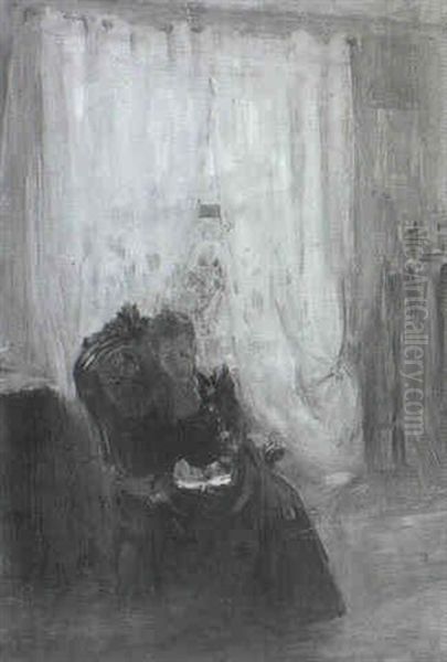 Lesende Frau Oil Painting by Karl Itschner