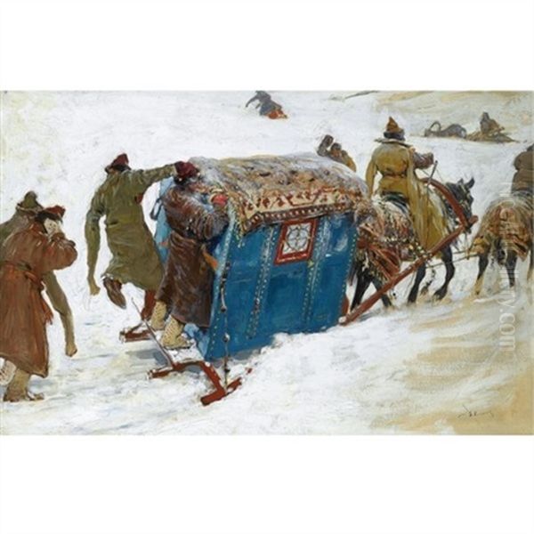 The Boyar's Serfs Oil Painting by Sergei Ivanov