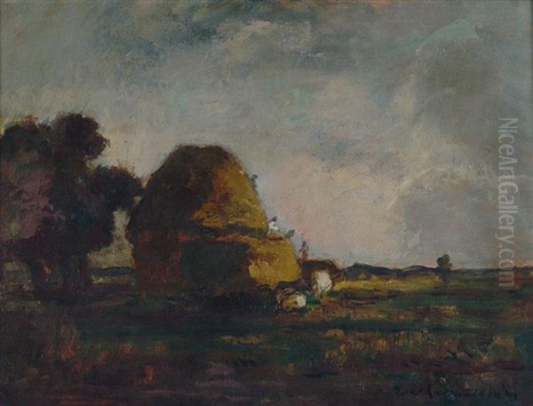 Heuernte Oil Painting by Bela Ivanyi Gruenwald