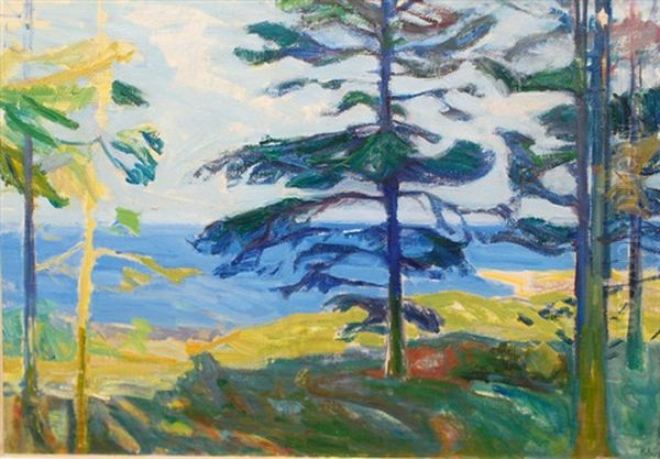 Landscape On Bornholm Oil Painting by Kraesten Iversen