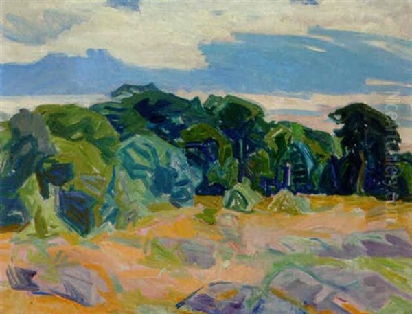 Bornholmsk Landskab Oil Painting by Kraesten Iversen