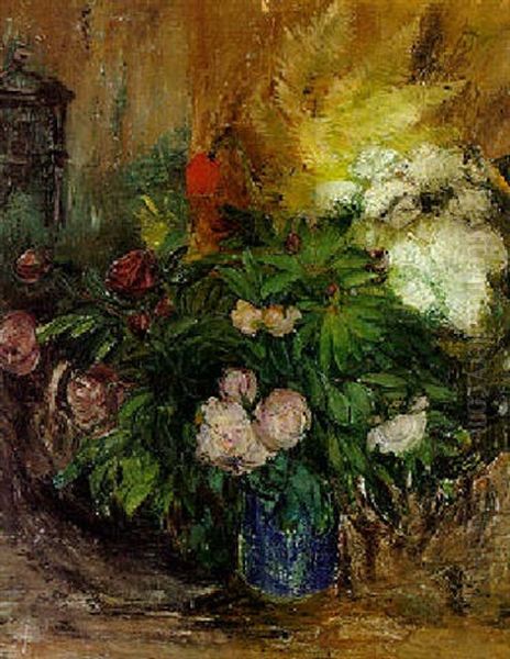 Blomster I Vase Oil Painting by Kraesten Iversen