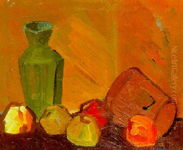 Opstilling Med Aebler Oil Painting by Kraesten Iversen