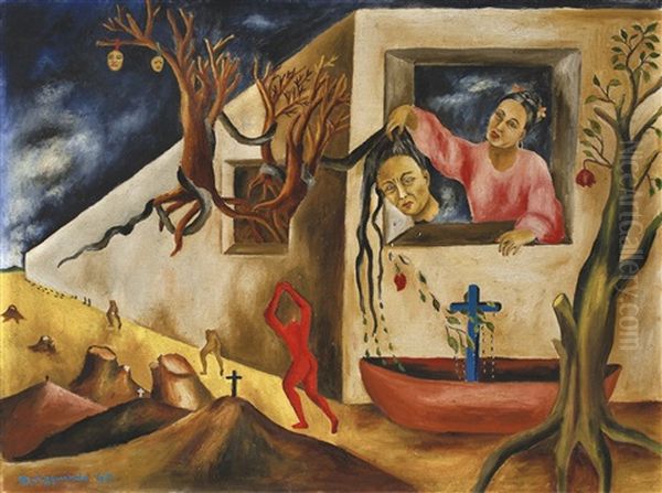 Sueno Y Presentimiento Oil Painting by Maria Izquierdo