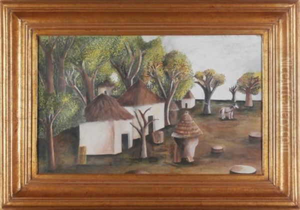 Village Scene Oil Painting by Maria Izquierdo