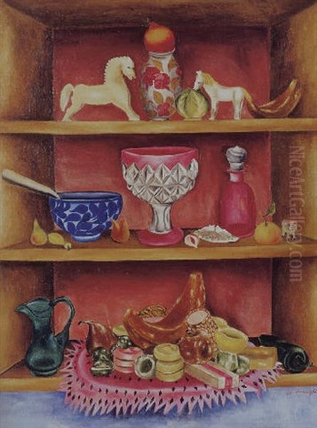 Alacena Con Dulces Cubiertos Oil Painting by Maria Izquierdo
