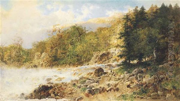 Canadian River Landscape Oil Painting by Otto Reinhard Jacobi