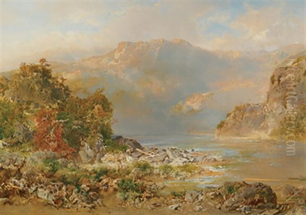 The Ste. Anne River, Que. Oil Painting by Otto Reinhard Jacobi