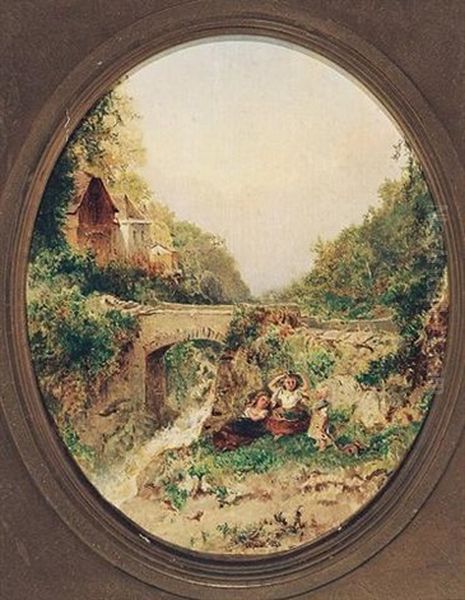 Summertime Pleasures Oil Painting by Otto Reinhard Jacobi