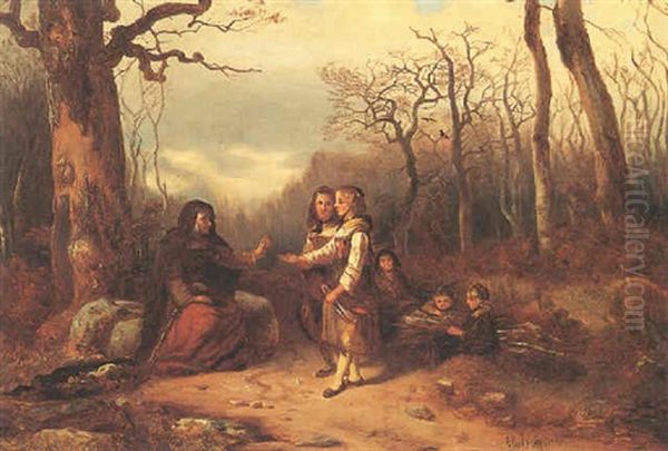 The Fortune Teller Oil Painting by Otto Reinhard Jacobi