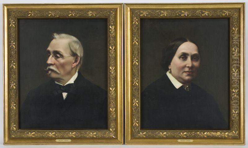 Depicting Two American Portraits Oil Painting by William Thompson Bartoll