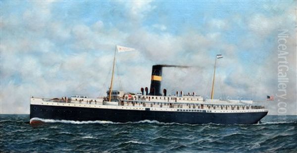 Large Antonio Jacobsen Painting Oil Painting by Antonio Nicolo Gasparo Jacobsen