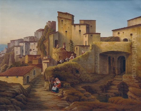 View On Cervara Oil Painting by Jacob Jacobson