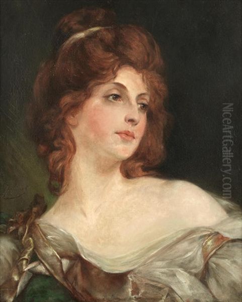 Portrait Of A Lady, Said To Be Madame La Marquise D'estrees (according To Later Inscription On The Stretcher) Oil Painting by Jacquet Gustave