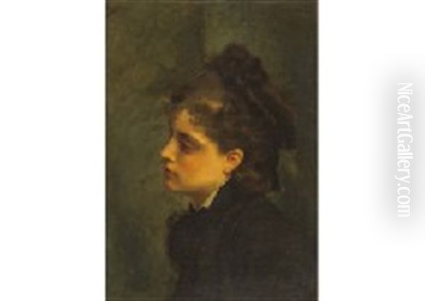Femme Oil Painting by Jacquet Gustave